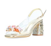 Laura Vita Sandalias Fashion de Cuero Mujer Marlen_02, Talla:38 EU, Color:Gold