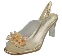 Laura Vita Sandalias Fashion de Cuero Mujer MIRA-01, Talla:39 EU, Color:Gold