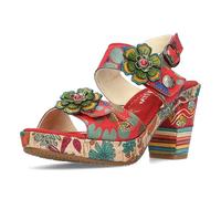 Laura Vita Sandalias Fashion de Cuero Mujer NELLAO-15, Talla:40 EU, Color:Rojo