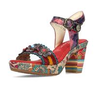 Laura Vita Sandalias Fashion de Cuero Mujer NELLAO-17, Talla:39 EU, Color:Rojo