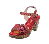 Laura Vita Sandalias Fashion de Cuero Mujer NELLAO 31, Talla:37 EU, Color:Rojo