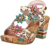 Laura Vita Sandalias Fashion de Cuero Mujer NELLAO 33, Talla:41 EU, Color:Beige