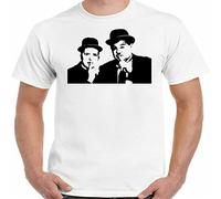 Laurel and Hardy Dick & Doof Print Unisex T-Shirts Men tee Cotton Tops White Shirt S