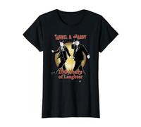 Laurel & Hardy 100 años de Risa Comedia clásica Camiseta gráfica económica, Mujer, Negro, M