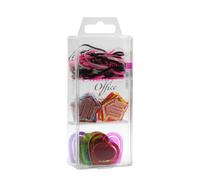 Laurel Trio-Box - Caja con gomas y clips con forma de corazones y flechas