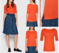 Lauren Ralph Judy Barco Camiseta Algodón Blusa Top Camisa Naranja XS