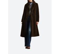 Lauren Ralph Lauren Abrigo de pelo de mujer largo con solapas y botones. Marrón 36 (XS)