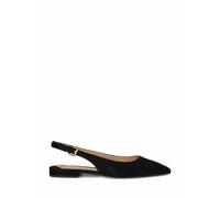 LAUREN RALPH LAUREN Bailarinas de ante con talón abierto Londyn. Color Negro