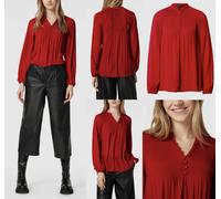 Lauren Ralph Lauren Blusa Con Pliegues Camisa T-Shirt Rojo Labial L