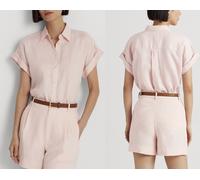 LAUREN RALPH LAUREN Camisa De Manga Dolman De Lino Blusa Tee Lino Top L