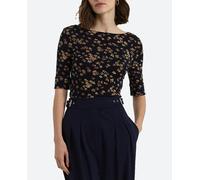 Lauren Ralph Lauren Camiseta de mujer de cuello barco con flores. Azul marino 36 (2)