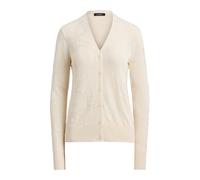 Cream Cárdigan estampado con cuello de pico S