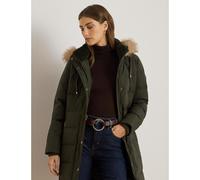 LAUREN RALPH LAUREN Chaqueta acolchada semilarga con capucha. Color Caqui