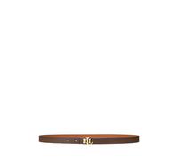LAUREN RALPH LAUREN Cinturón fino reversible de piel con logo. Color camel