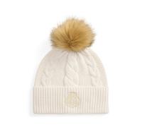 Cream Gorro de punto con pompón y escudo TALLA ÚNICA