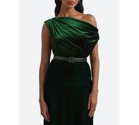 Lauren Ralph Lauren Jersey de mujer aterciopelado con hombro al descubierto. Verde 36 (XS)