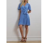 Lauren Ralph Lauren Lauren Ralph Lauren - Vestido corto de manga corta con volante. Azul Talla 40