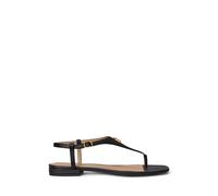 LAUREN RALPH LAUREN Sandalias de piel planas con tiras. Color Negro