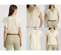 Lauren Ralph Lauren Siglay Camisa Top De Lino Con Cuello En V Y Volantes XL