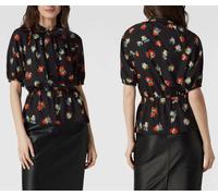 Lauren Ralph Lauren Tie-Neck Floral Blusa Camisa Top Camiseta XS