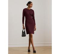 LAUREN RALPH LAUREN Vestido corto con mangas 3/4, FABIANA. Color burdeos