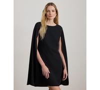 LAUREN RALPH LAUREN Vestido corto de cóctel con cuello barco y capa PETRA. Color Negro
