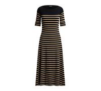 Black Vestido midi de algodón con rayas L