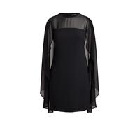 Black Vestido de cóctel de georgette con capa 44