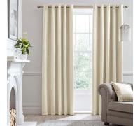 Laurence Llewelyn-Bowen Cortinas de Terciopelo Marfil de 46 Pulgadas de Ancho x 72 Pulgadas de Largo, Cortinas térmicas Opacas, con Ojales, 2 Paneles, Tratamiento insonorizado para Ventanas, Color