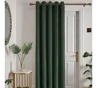 Laurence Llewelyn-Bowen - Montrose - Cortina Opaca de Terciopelo con Ojales para Puerta, 168 x 214 cm, Color Verde Botella