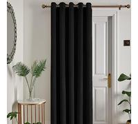 Laurence Llewelyn-Bowen - Montrose - Cortina Opaca de Terciopelo con Ojales para Puerta, 168 x 214 cm, Color Negro