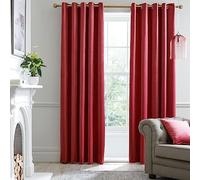 Laurence Llewelyn-Bowen - Montrose - Par de Cortinas Opacas de Terciopelo con Ojales, 168 cm de Ancho x 137 cm de caída, Color Burdeos