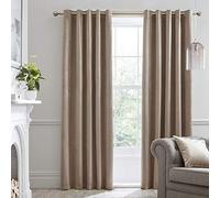 Laurence Llewelyn-Bowen - Montrose - Par de Cortinas Opacas de Terciopelo con Ojales - Lino - 229 cm de Ancho x 183 cm de Largo