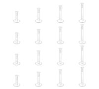 LAURITAMI 16 Piezas Clear Clear Lip Piercing Plugs 16G Bioflex Plastic Lip Piercing Plug Retainer, práctico juego de retenedores invisibles para piercing labial para niñas mujeres hombres