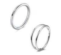 LAURITAMI 2 aros de nariz de acero inoxidable para cartílago, hélice, 20G, 18G, 16G, con bisagras, anillo de segmento para tabique, tragus, diámetro de 6/8/10 mm, plata y oro, 20G*10mm-2Pcs, Acero