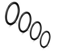 LAURITAMI 4 Piezas Piercing Nariz 18G Acero Quirúrgico Delgado Piercing Nariz Anillo Negro Set, Septo Clicker Anillo, Labio Oreja Piercing Nariz Joyería 6/8/10/12MM