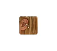 LAURITAMI Fake Piercing Ear Cuff Fake Helix Knorpel Ohrringe Non Piercing Earcuffs Ohrmanschette Ohrringe Clip On Schmuck Gold Silber para Hombres Mujeres, Acero inoxidable