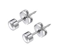 LAURITAMI Pendientes titanio mujer G23 hipoalergénicos | Pendientes antialergicos titanio de 4 mm, para orejas sensibles para mujeres y hombres, sin níquel, lisos / con circonita
