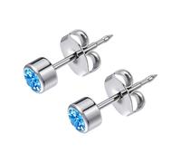LAURITAMI Pendientes titanio mujer G23 hipoalergénicos | Pendientes antialergicos titanio de 4 mm, para orejas sensibles para mujeres y hombres, sin níquel, lisos / con circonita