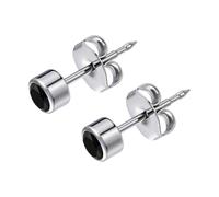 LAURITAMI Pendientes titanio mujer G23 hipoalergénicos | Pendientes antialergicos titanio de 4 mm, para orejas sensibles para mujeres y hombres, sin níquel, lisos / con circonita