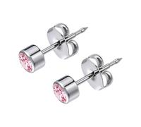 LAURITAMI Pendientes titanio mujer G23 hipoalergénicos | Pendientes antialergicos titanio de 4 mm, para orejas sensibles para mujeres y hombres, sin níquel, lisos / con circonita