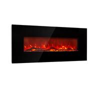 Lausanne 1600W 128cm Chimenea eléctrica de pared Negro