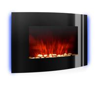 Lausanne 2000W 88cm Chimenea Eléctrica de Pared Negro
