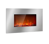 Lausanne 2000W 90cm Chimenea eléctrica de pared Plata