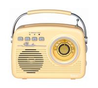 Lauson RA143 Radio Vintage Bluetooth | Transistor Radio Portátil Retro | Batería Recargable | FM Am | USB SD Crema