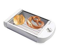 Lauson Tostadora horizontal, 600W, 4 rebanadas, Bandeja para migas extraíble, 2 lámparas, ATT113, Blanco