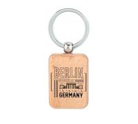 Lauthings Berlin City Travel Germany - Llavero de madera, placa de perro, llavero accesorio