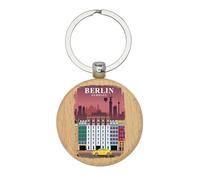 Lauthings Berlin German City Travel Europe - Llavero de madera, llavero con etiqueta personalizada para bolsa