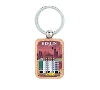 Lauthings Berlin German City Travel Europe - Llavero de madera, placa de perro, llavero accesorio