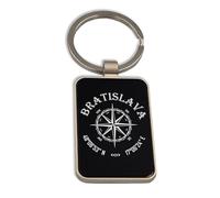 Lauthings Bratislava Eslovaquia Coordinates Travel City, llavero de cristal negro, llavero personalizado